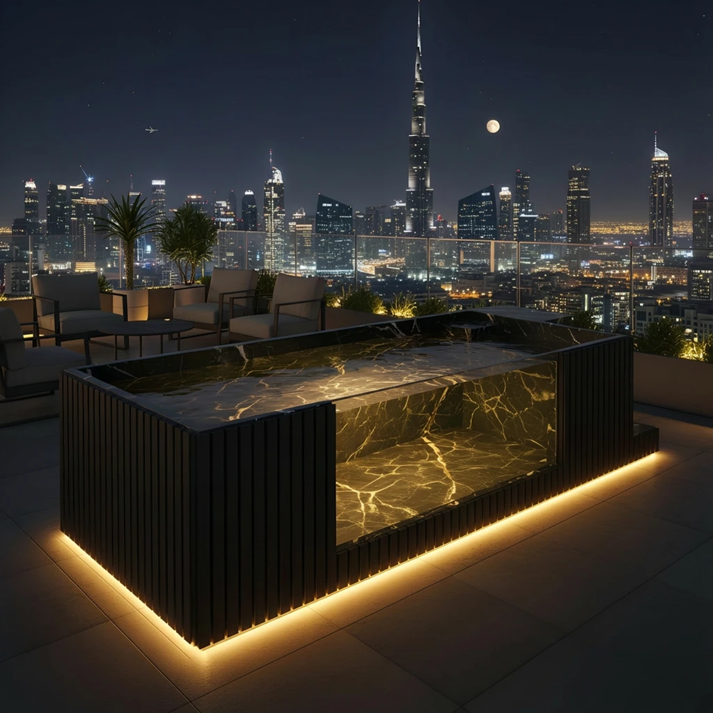 Aqua Luxe Pools - Equipamiento Premium - Rodapié de luz LED